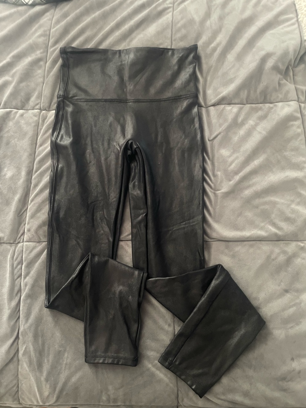 SPANX Black Faux Leather High-Rise Leggings